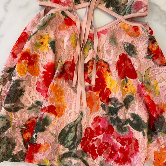For love and lemons pink and green floral print dress - Picture 3 of 8